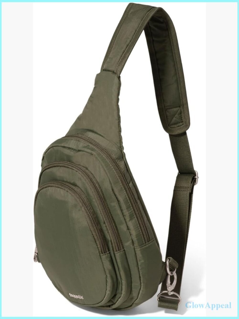 Anti-Theft Multi Zip Sling Pack - Lightweight Travel Bag Locking Zippers